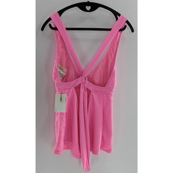 Jessica Simpson Cross Back Tankini Top - Picture 4 of 9